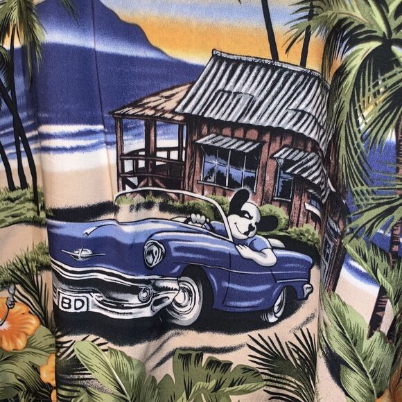 Vintage Authentic Big Dogs button down shirt 3X / dog in car - Picture 5 of 11